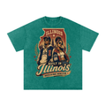 Built in Illinois-Snow Washed Oversized Cotton T-Shirt