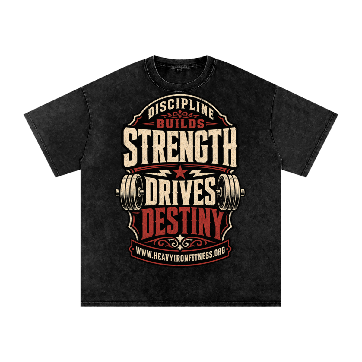 Discipline builds strength-Snow Washed Oversized Cotton T-Shirt
