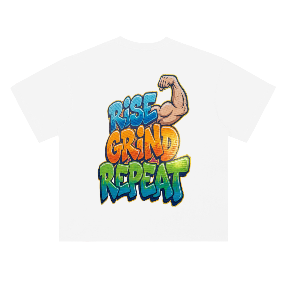 Rise grind repeat-Heavyweight Drop Shoulder Cotton T-Shirt
