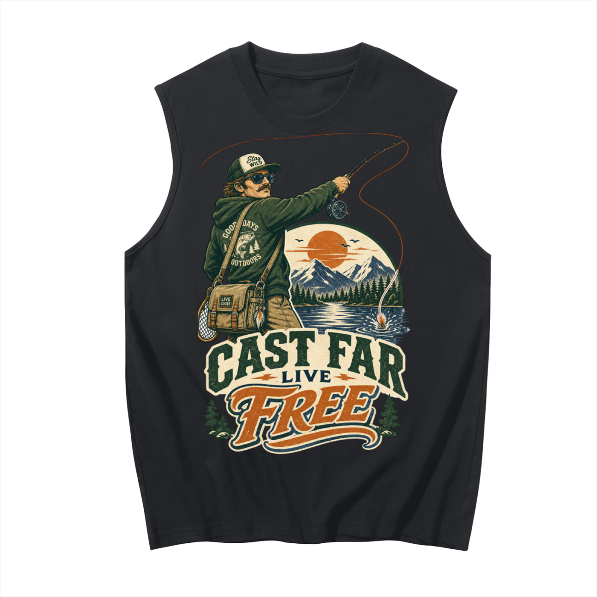 Cast far live free- Sleeveless Cotton Tank Top