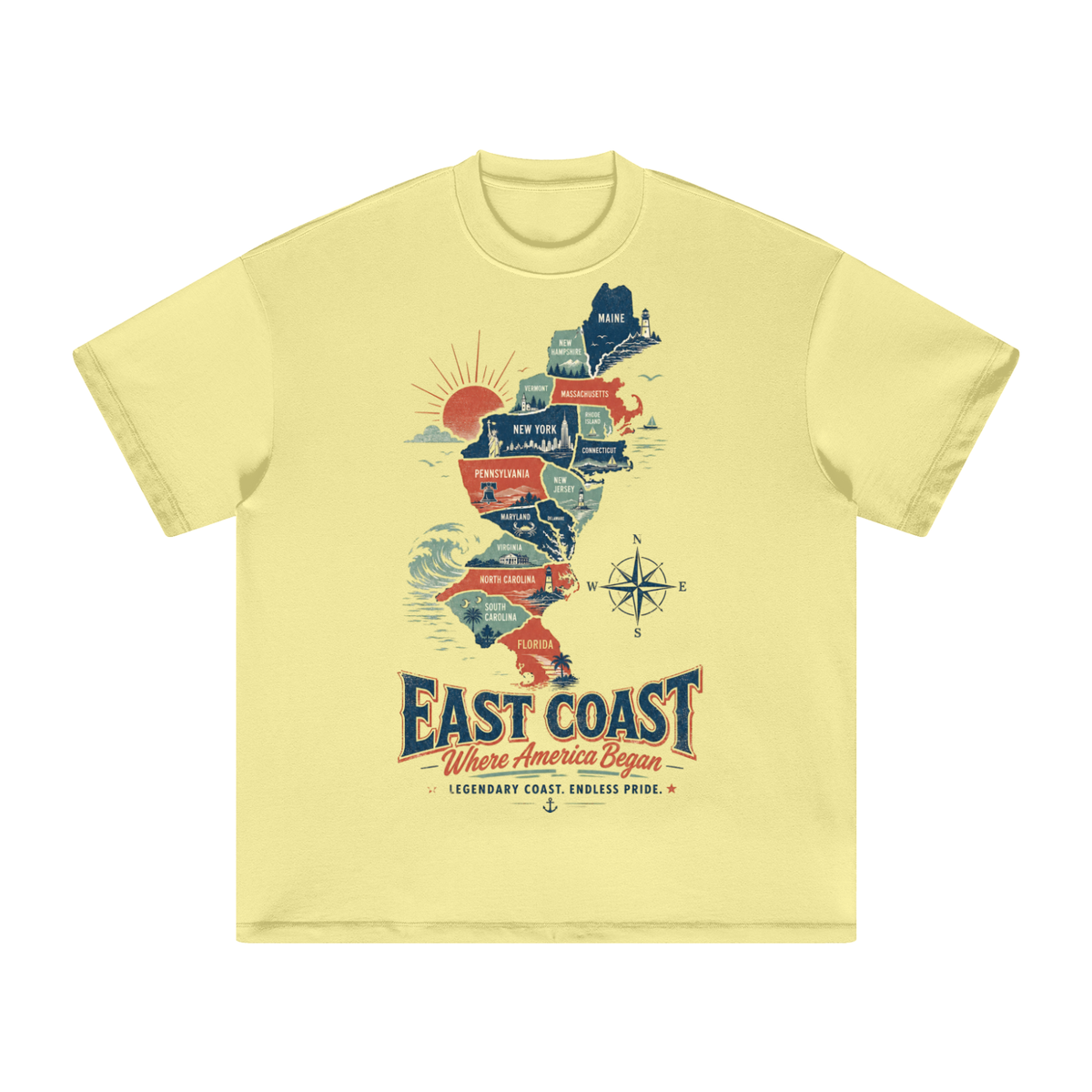East coast-Heavyweight Earth Tone T-Shirt