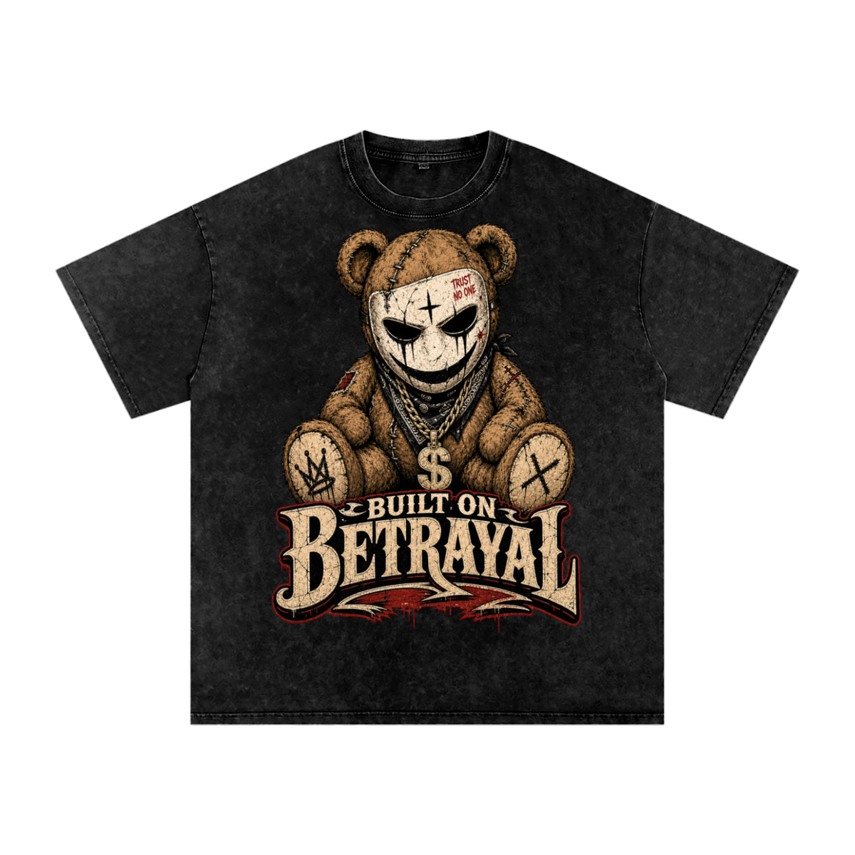 Built on betrayal-Snow Washed Oversized Cotton T-Shirt