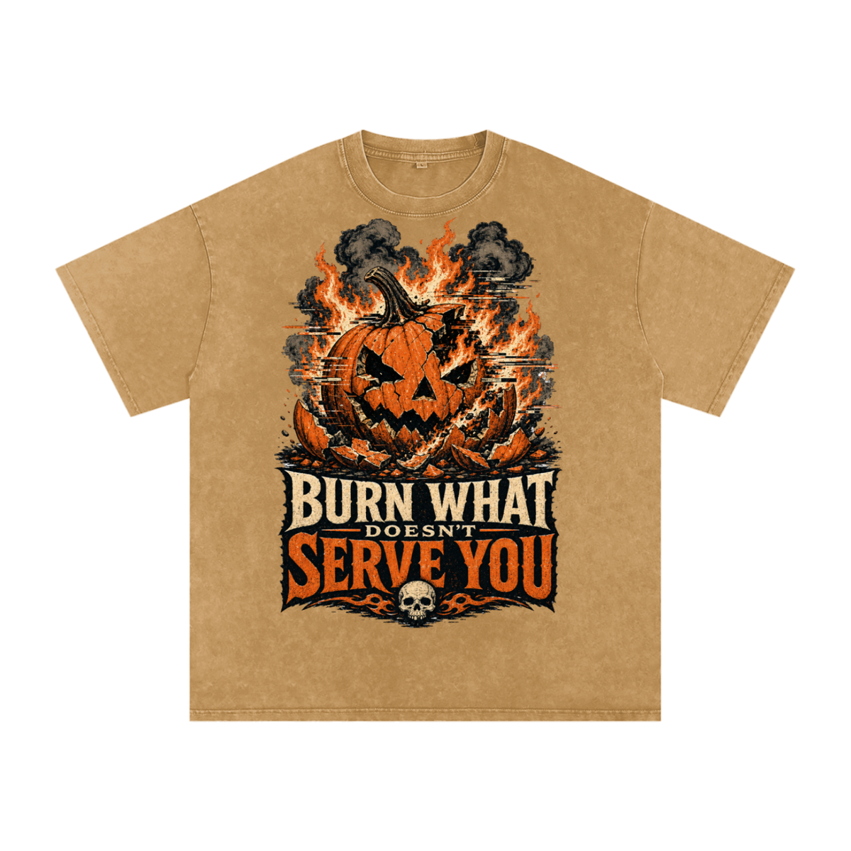Burn what doesn't serve you-Snow Washed Oversized Cotton T-Shirt