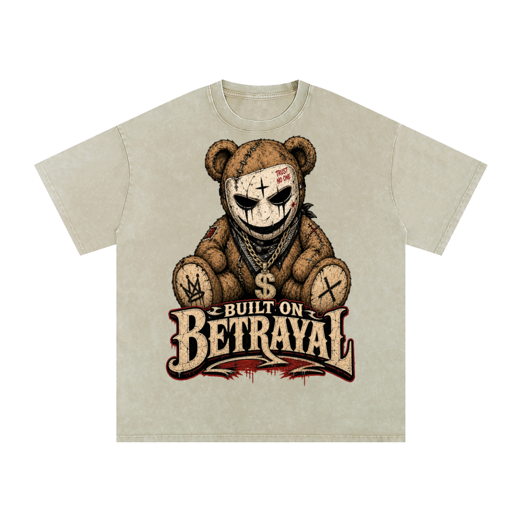 Built on betrayal-Snow Washed Oversized Cotton T-Shirt