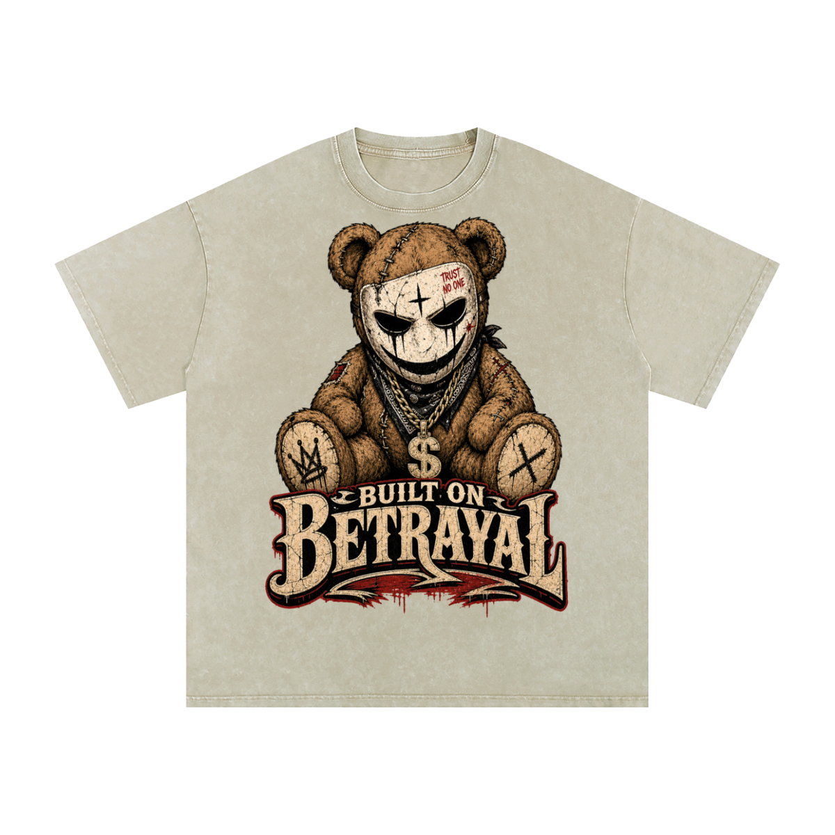 Built on betrayal-Snow Washed Oversized Cotton T-Shirt