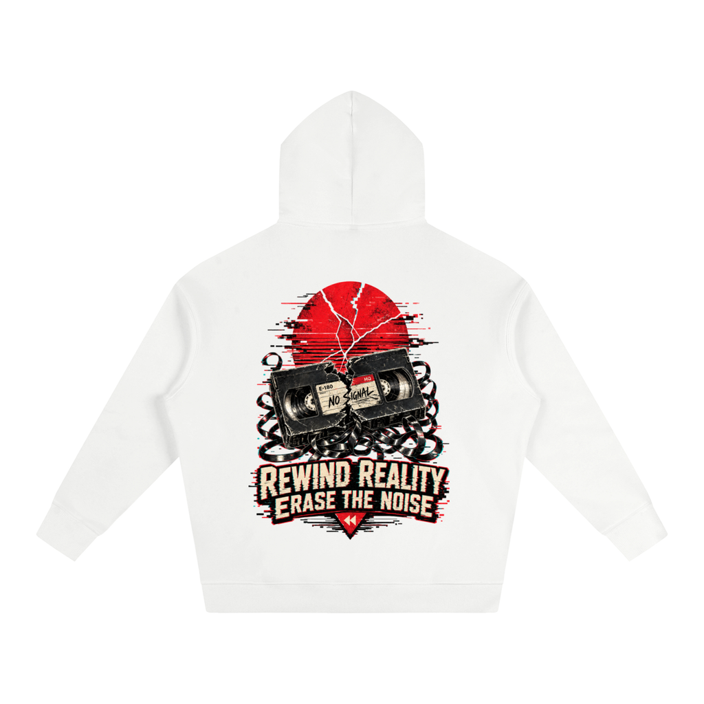 Rewind reality erase the noise-Oversize Fleeced Hoodie