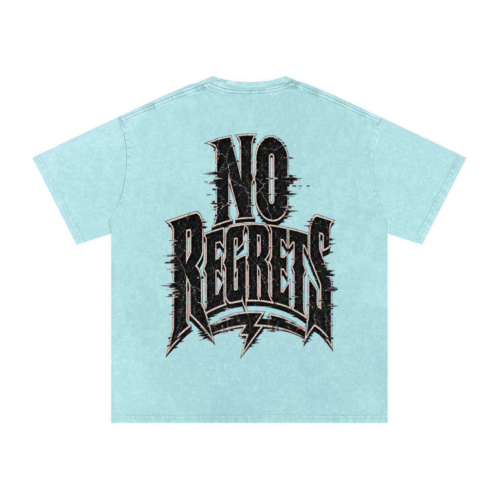 No regrets-Snow Washed Oversized Cotton T-Shirt