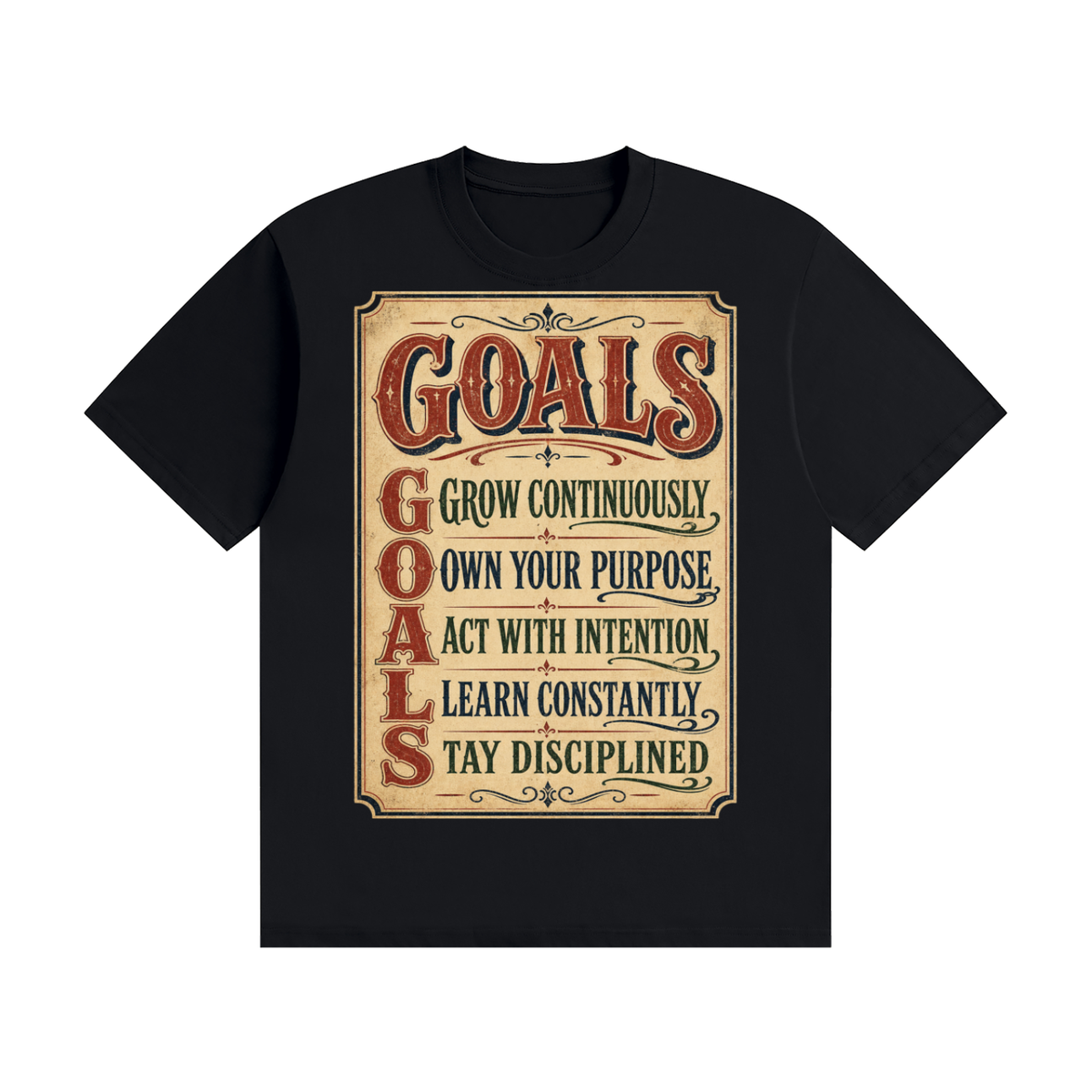 GOALS-Seamless Cotton T-Shirt
