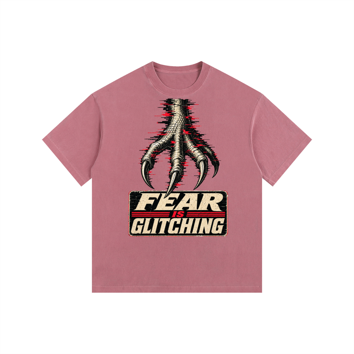 Fear is glitching-Vintage Washed Oversized Cotton T-Shirt