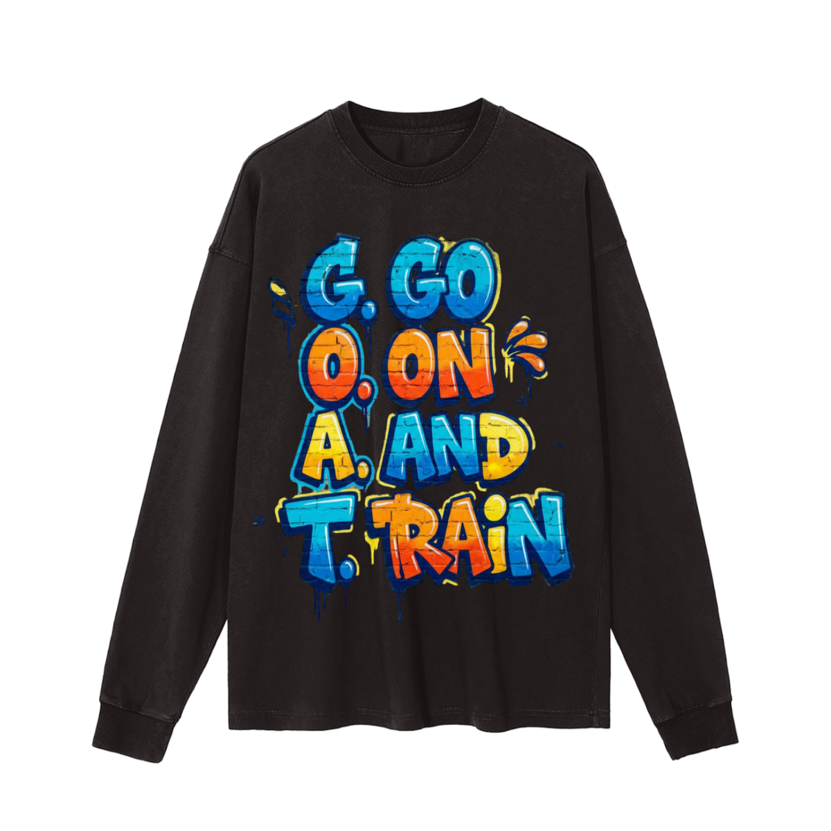 G.O.A.T-Vintage Washed Long Sleeve T-Shirt