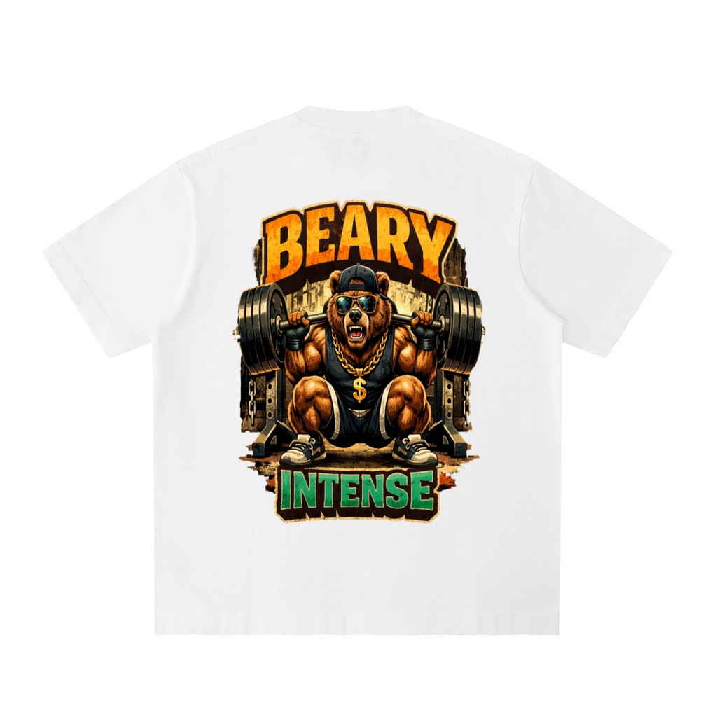 Beary intense-Heavyweight Vintage Washed Frayed T-Shirt
