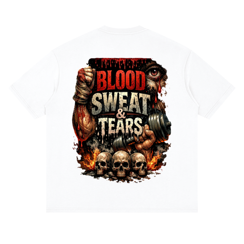 Blood sweat & tears-Streetwear Loose Drop Shoulder T-Shirt