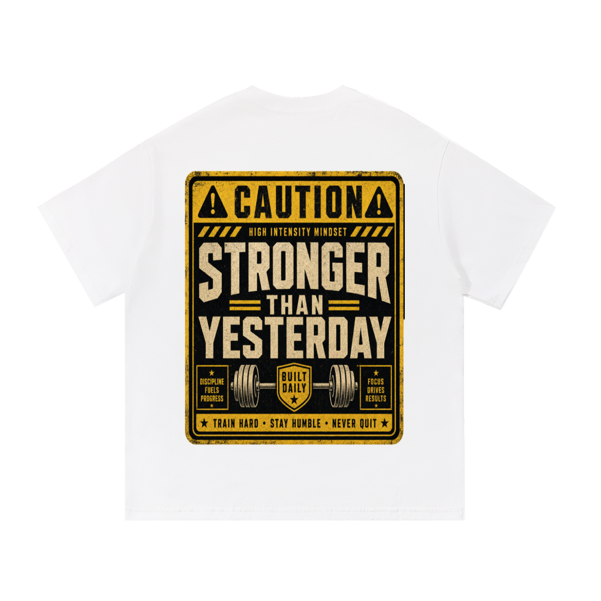 Caution stronger than yesterday-Essential Cotton T-Shirt
