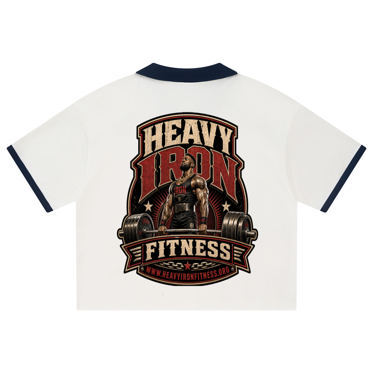 Heavy iron fitness-Unisex Collared Piping Boxy Soccer Jersey