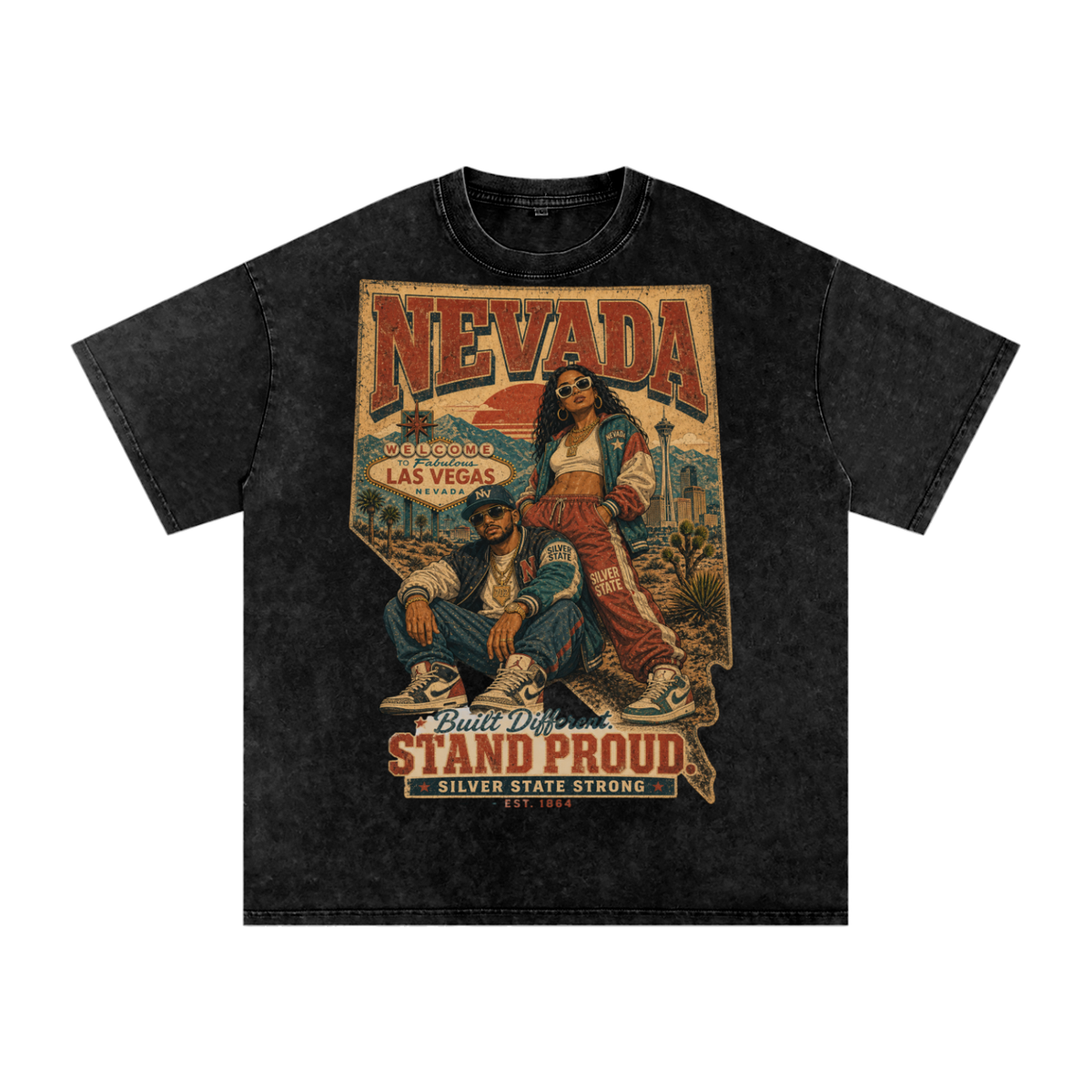 Nevada-Snow Washed Oversized Cotton T-Shirt