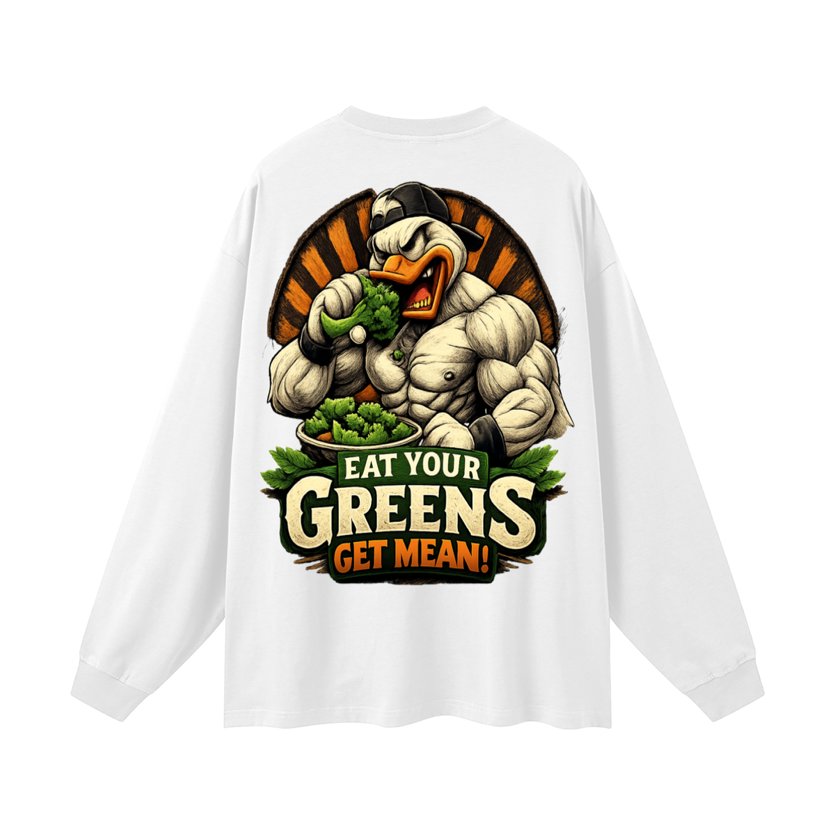 Eat your greens get mean-Oversized Long Sleeve T-Shirt