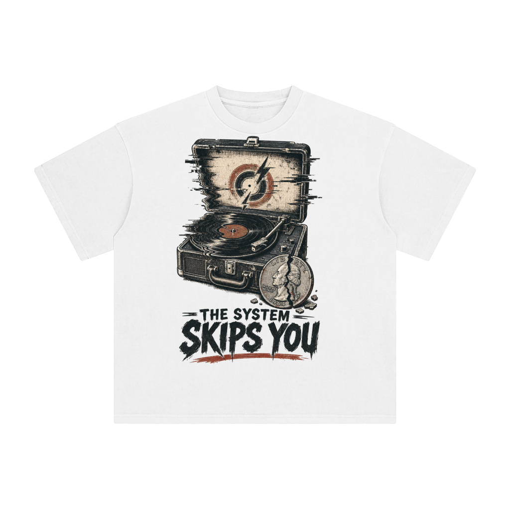 The system skips you-Enzyme Washed T-Shirt