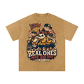 Real ones move together-Snow Washed Oversized Cotton T-Shirt