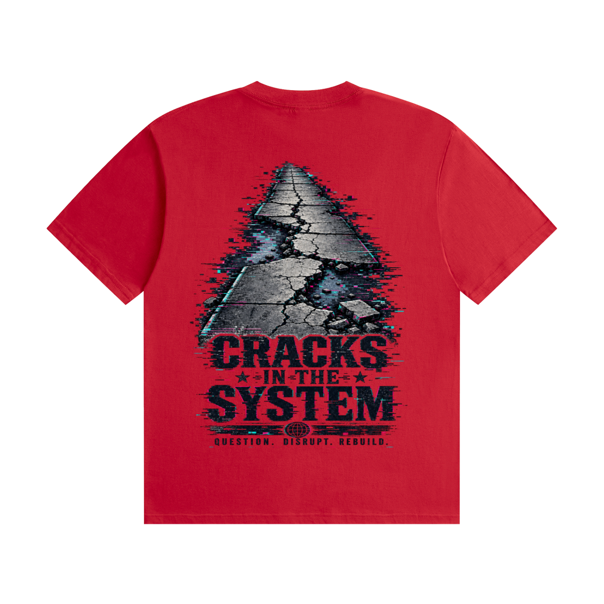 Cracks in the system-Seamless Cotton T-Shirt
