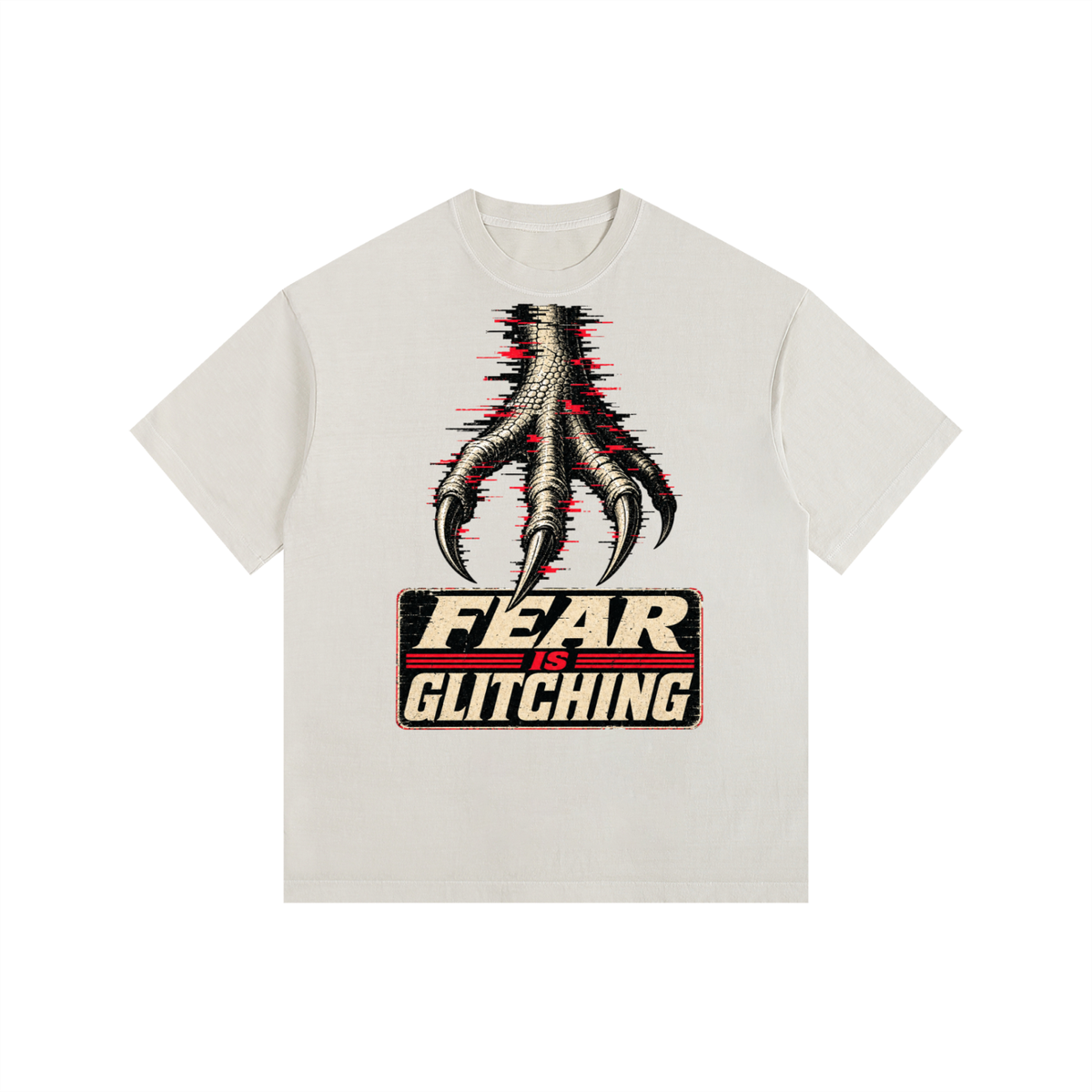 Fear is glitching-Vintage Washed Oversized Cotton T-Shirt