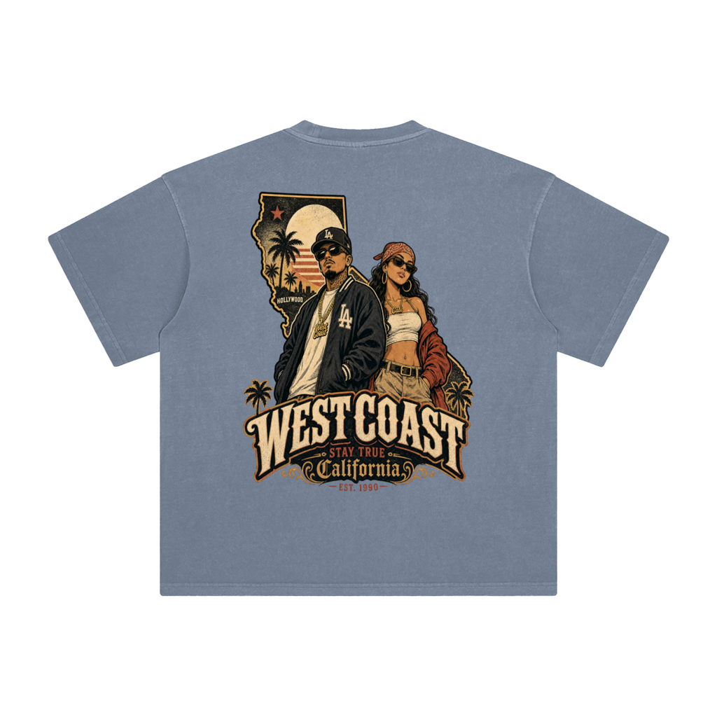 West coast-Enzyme Washed T-Shirt
