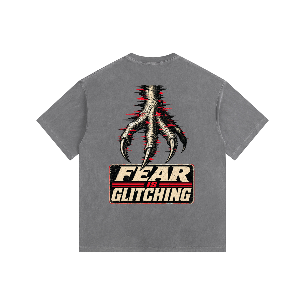 Fear is glitching-Vintage Washed Oversized Cotton T-Shirt