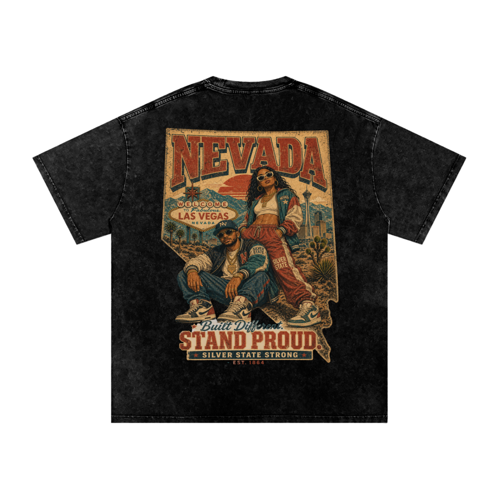 Nevada-Snow Washed Oversized Cotton T-Shirt