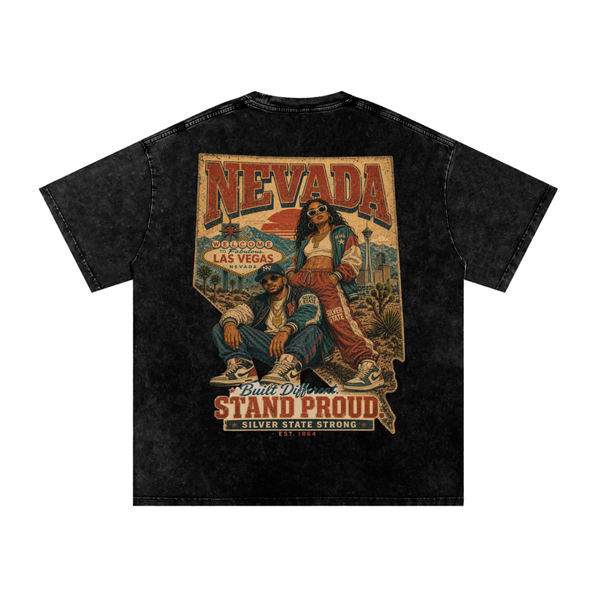 Nevada-Snow Washed Oversized Cotton T-Shirt
