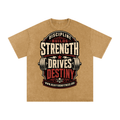 Discipline builds strength-Snow Washed Oversized Cotton T-Shirt