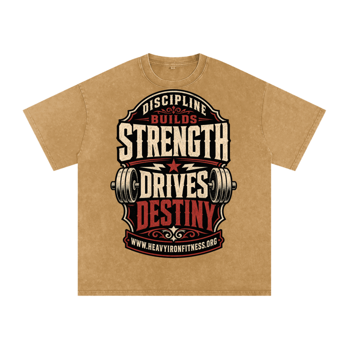 Discipline builds strength-Snow Washed Oversized Cotton T-Shirt