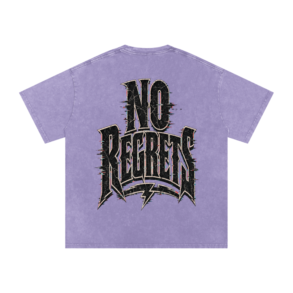No regrets-Snow Washed Oversized Cotton T-Shirt