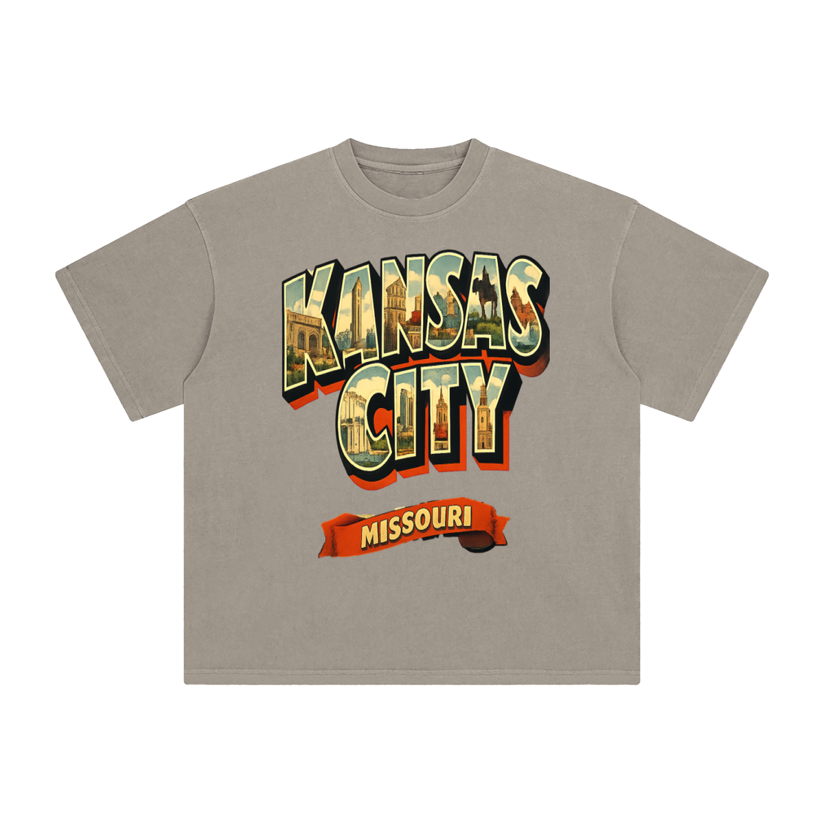 Kanas city-Enzyme Washed T-Shirt