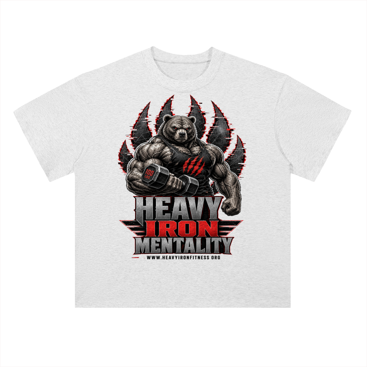 Heavy iron mentality-Heavyweight Drop Shoulder Cotton T-Shirt