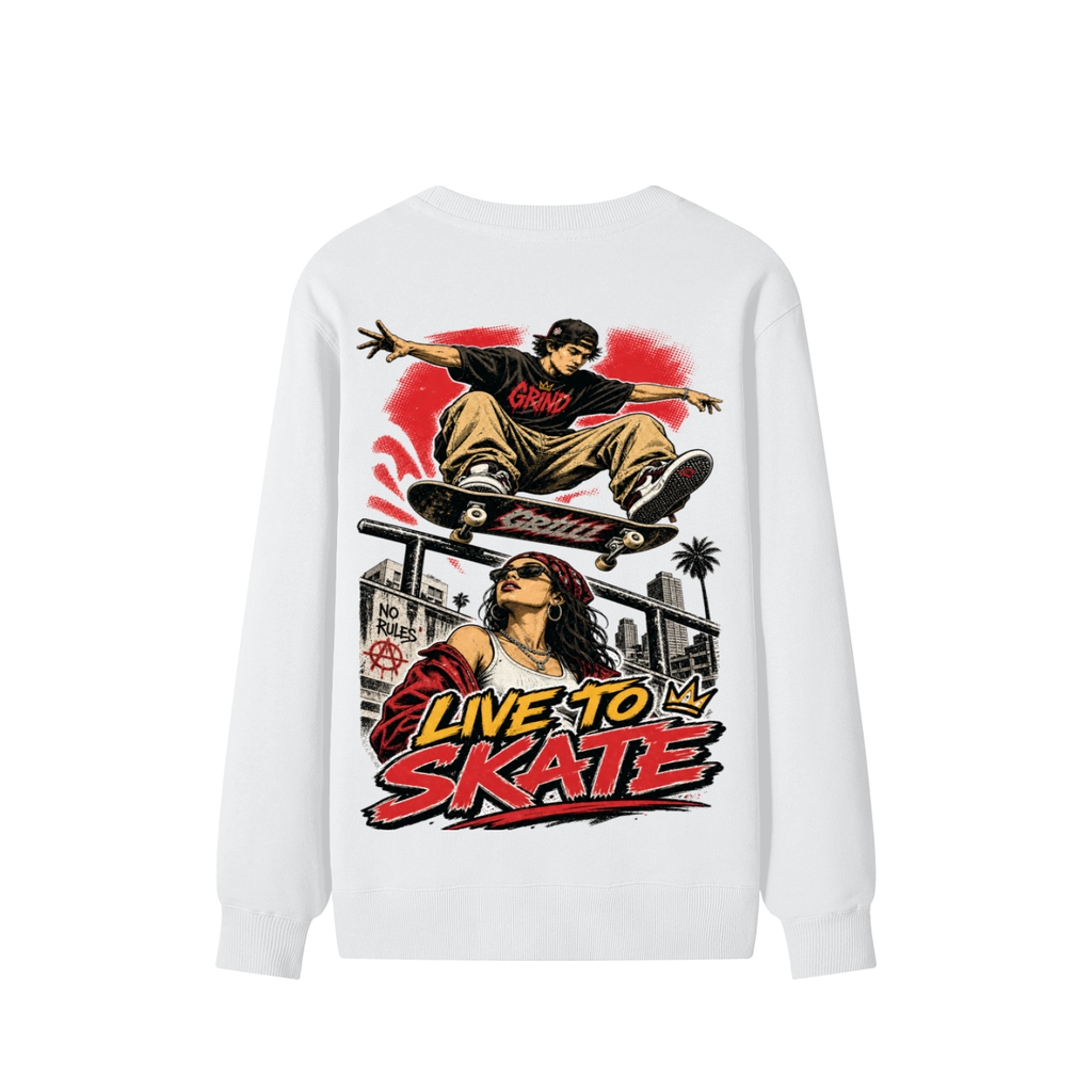 Live to skate-Classic Unisex Cotton Sweatshirt