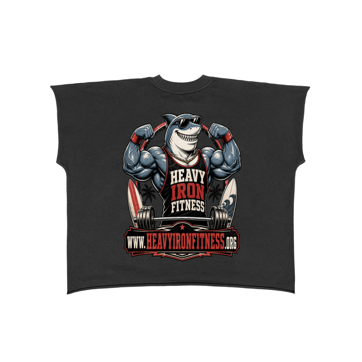 Heavy iron fitness-Raw Edge Boxy Non-Shrink T-Shirt