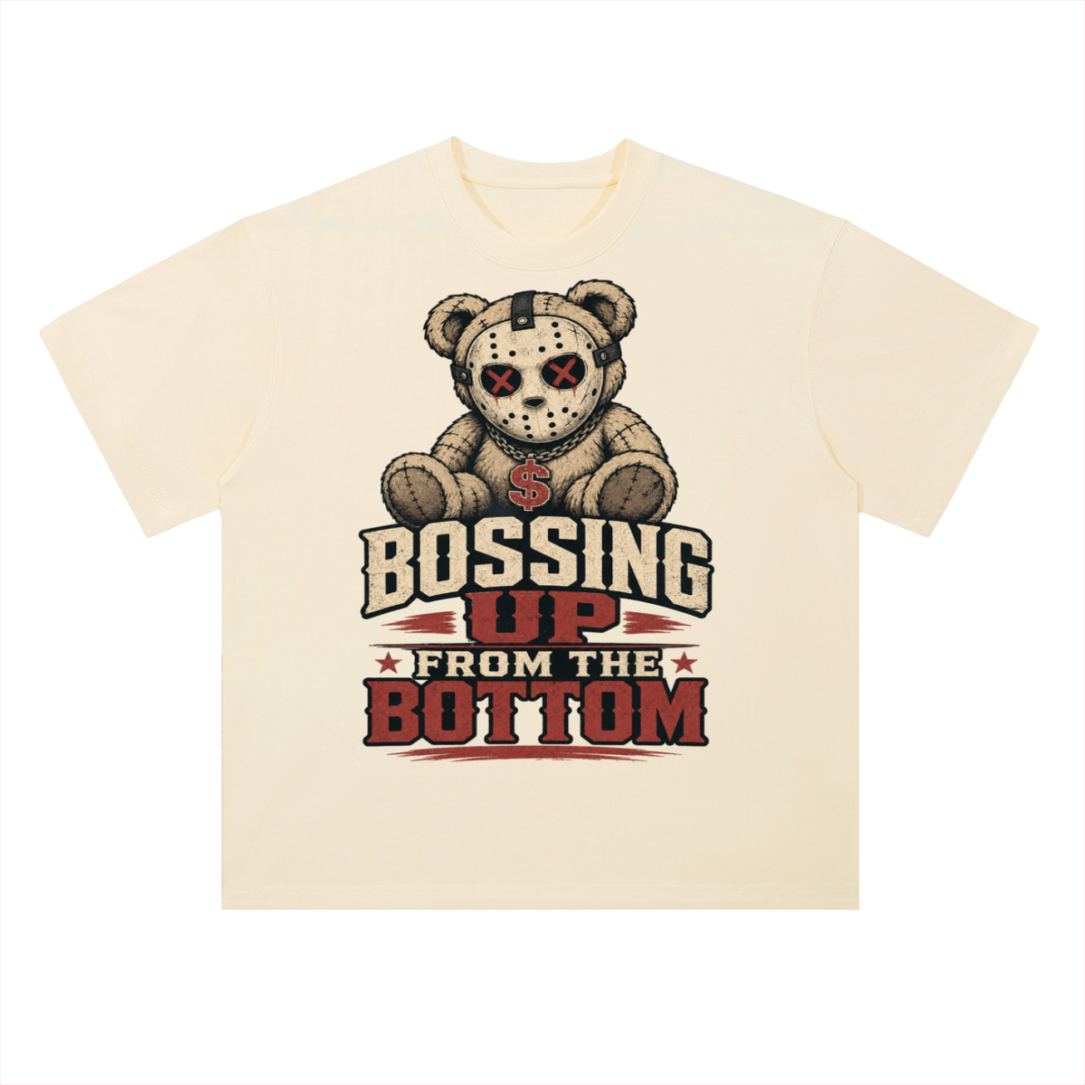 Bossing up from the bottom-Heavyweight Drop Shoulder Cotton T-Shirt