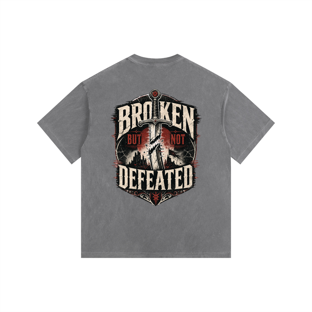 Broken But Not Defeated Vintage Washed Oversized T-Shirt