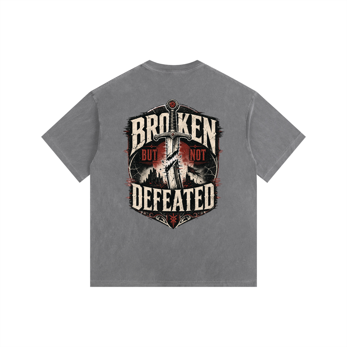 Broken But Not Defeated Vintage Washed Oversized T-Shirt