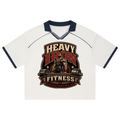 Heavy iron fitness-Unisex Collared Piping Boxy Soccer Jersey