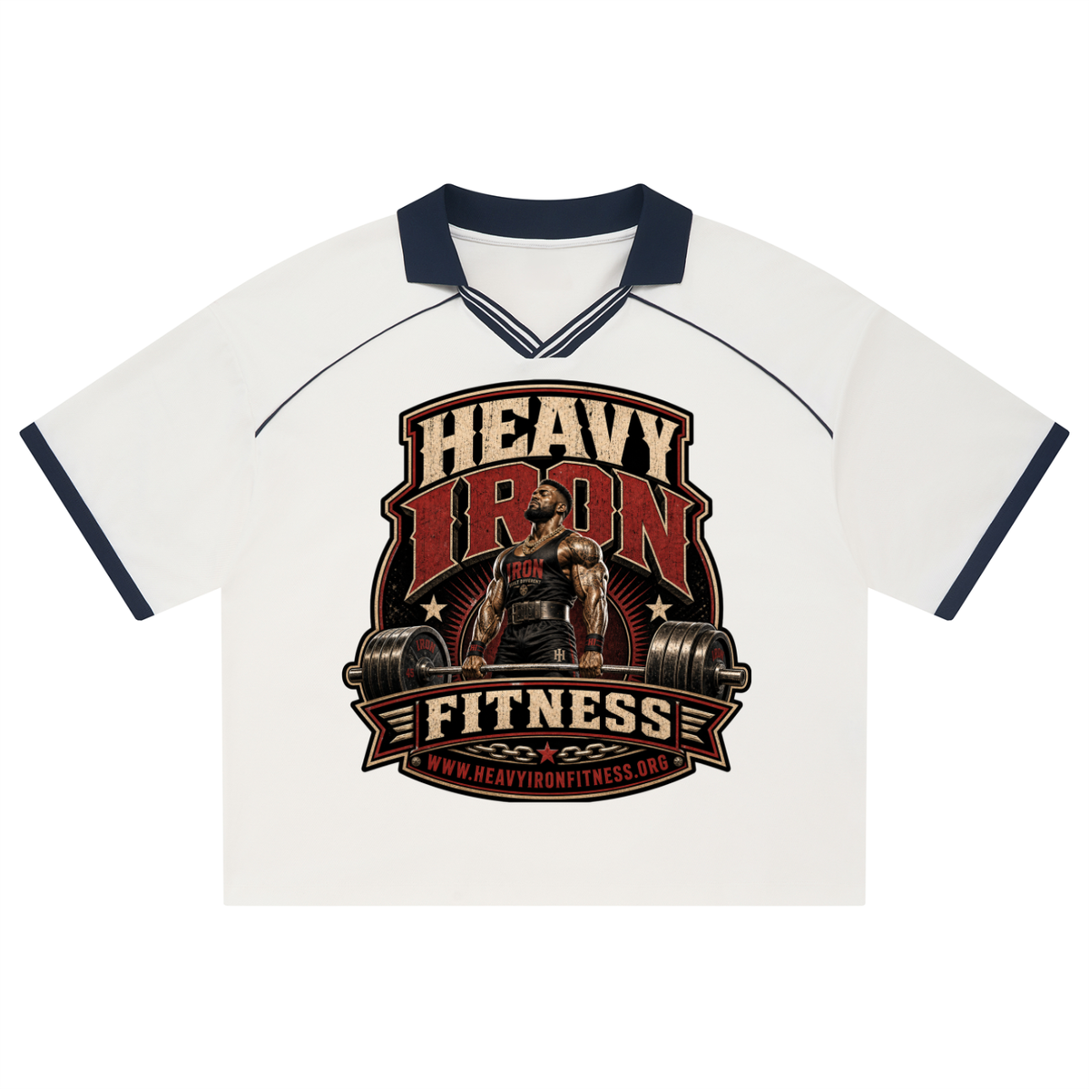 Heavy iron fitness-Unisex Collared Piping Boxy Soccer Jersey