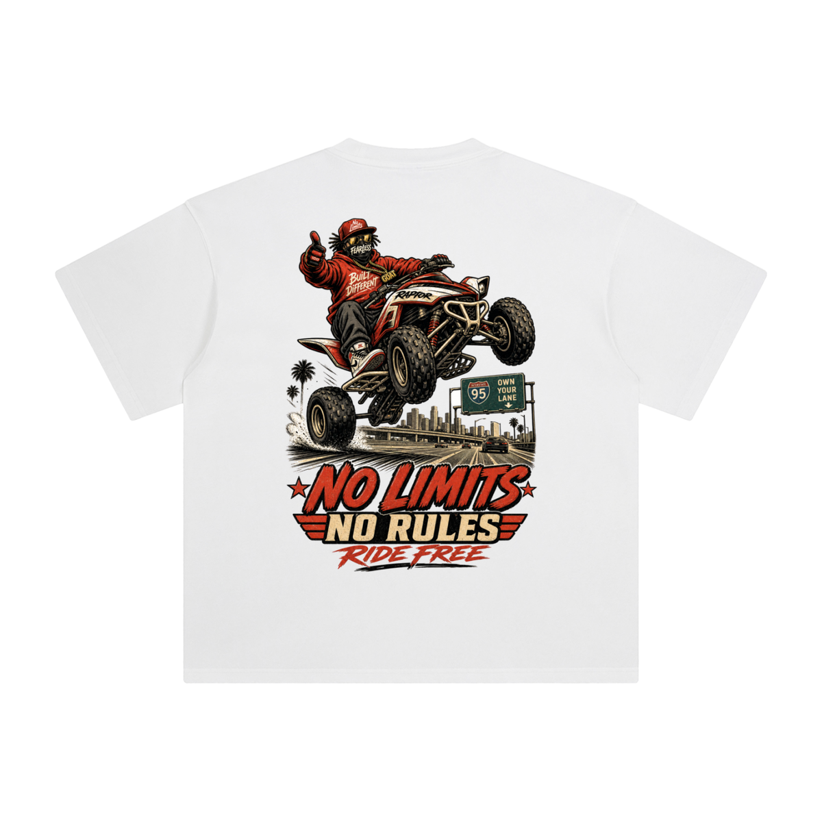 No limits no rules-Enzyme Washed T-Shirt