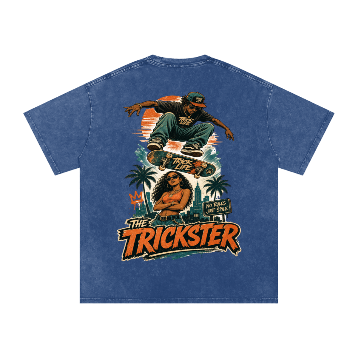 The trickster-Snow Washed Oversized Cotton T-Shirt