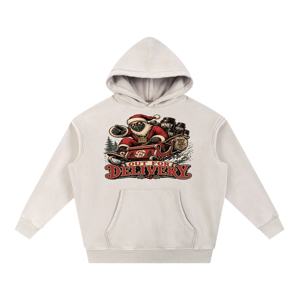 Out for Delivery-Snow Wash Fleece Oversize Hoodie