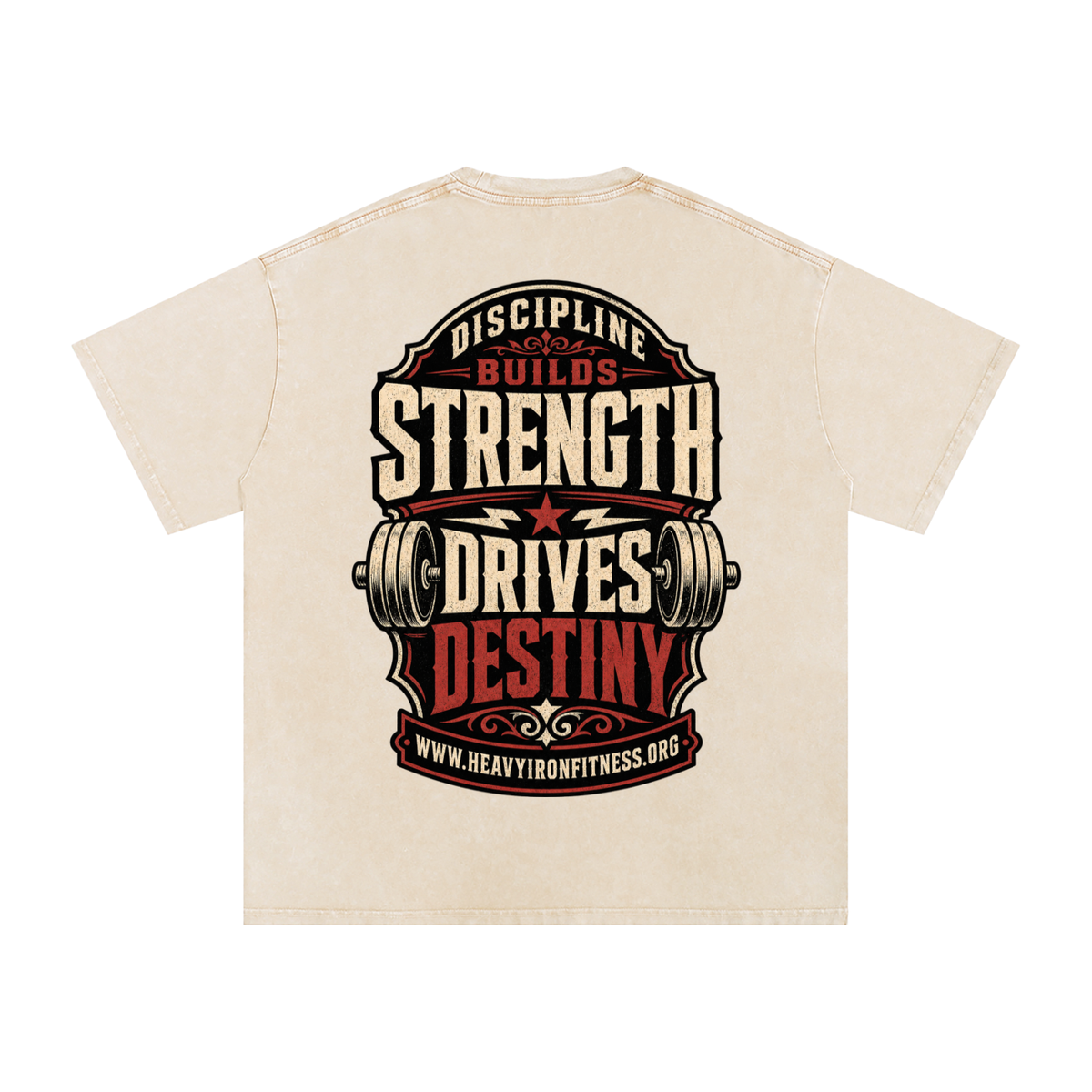 Discipline builds strength-Snow Washed Oversized Cotton T-Shirt