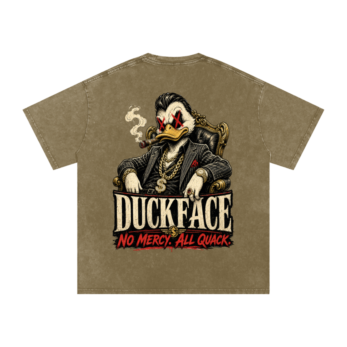 Duck face-Snow Washed Oversized Cotton T-Shirt