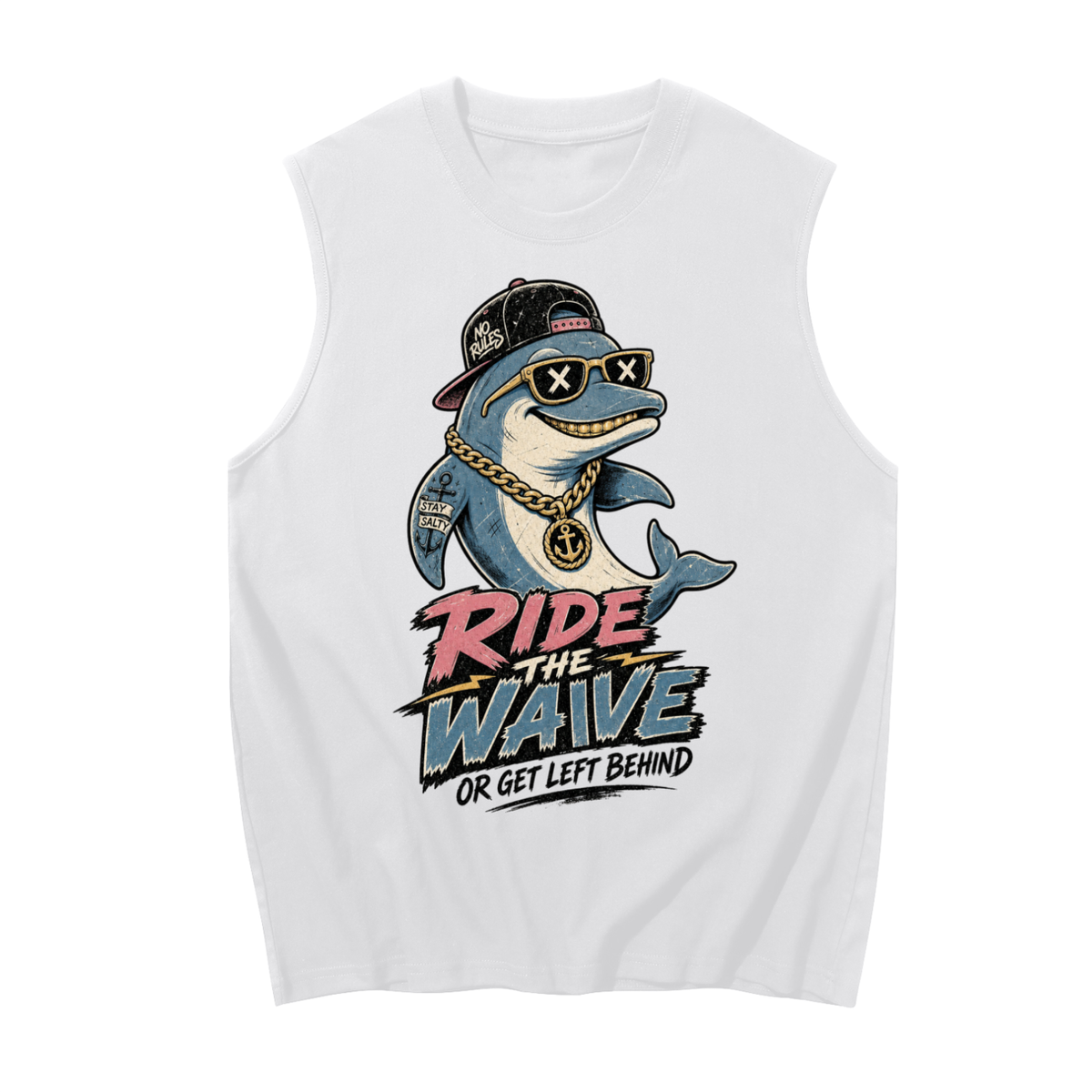 Ride the wave-Men's Sleeveless Cotton Tank Top