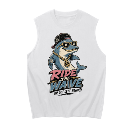 Ride the wave-Men's Sleeveless Cotton Tank Top
