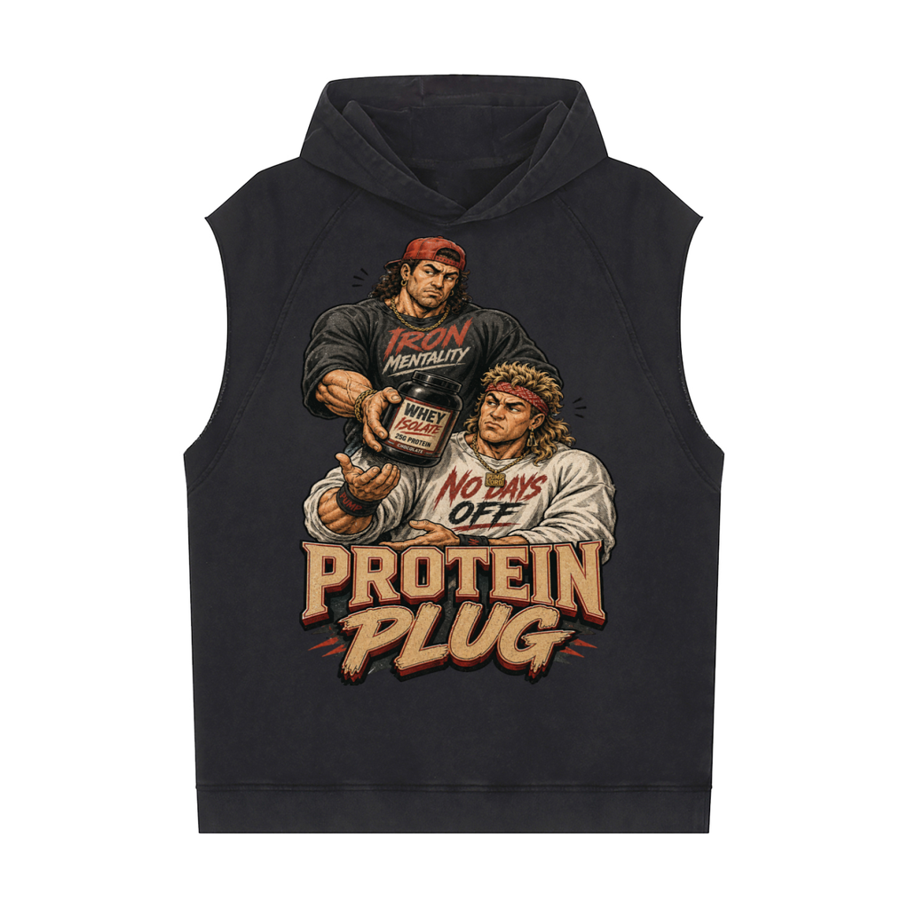 Protein Plug Snow-Washed Sleeveless Hoodie
