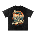 Airborne no limits-Snow Washed Oversized Cotton T-Shirt
