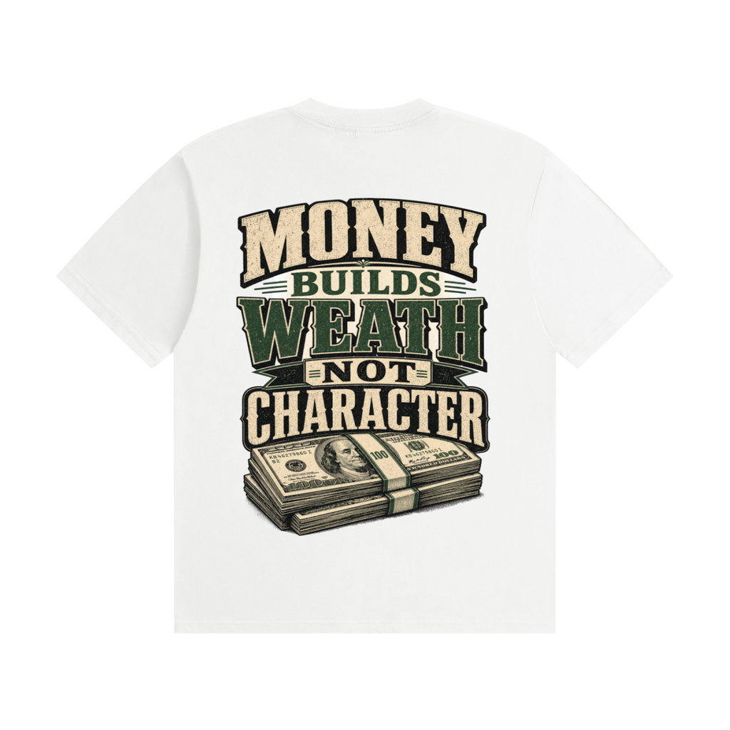 Money builds character not wealth-Seamless Cotton T-Shirt